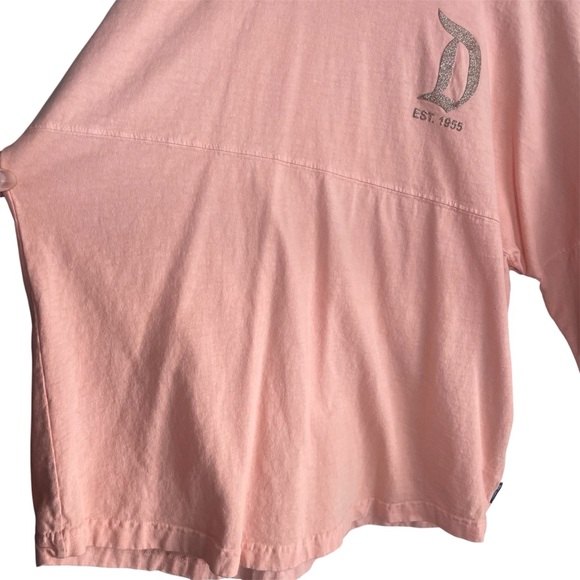 Disney Disneyland Parks Coral and Gold Glitter Spirit Jersey Long Sleeve - Picture 3 of 5